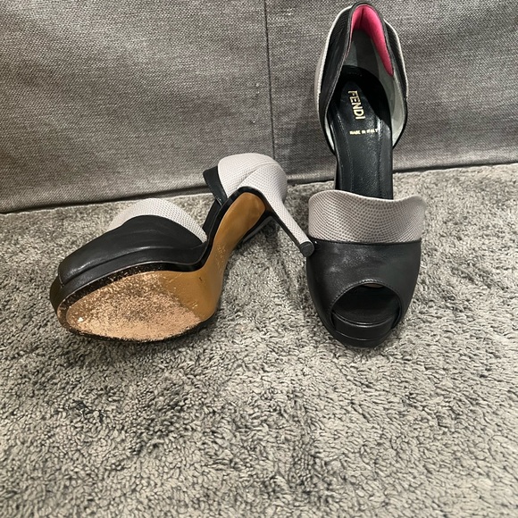 Fendi Black and Gray Women's Heels - Picture 3 of 4